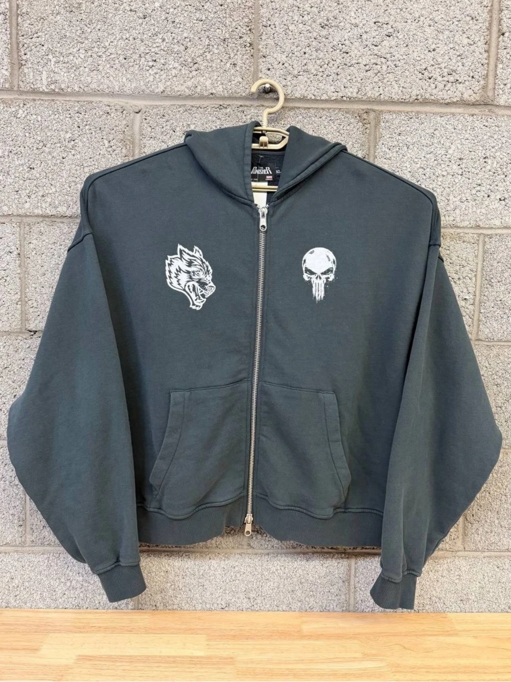 Punisher Darc Sport Men's Castle Gray Zip-Up Hoodie